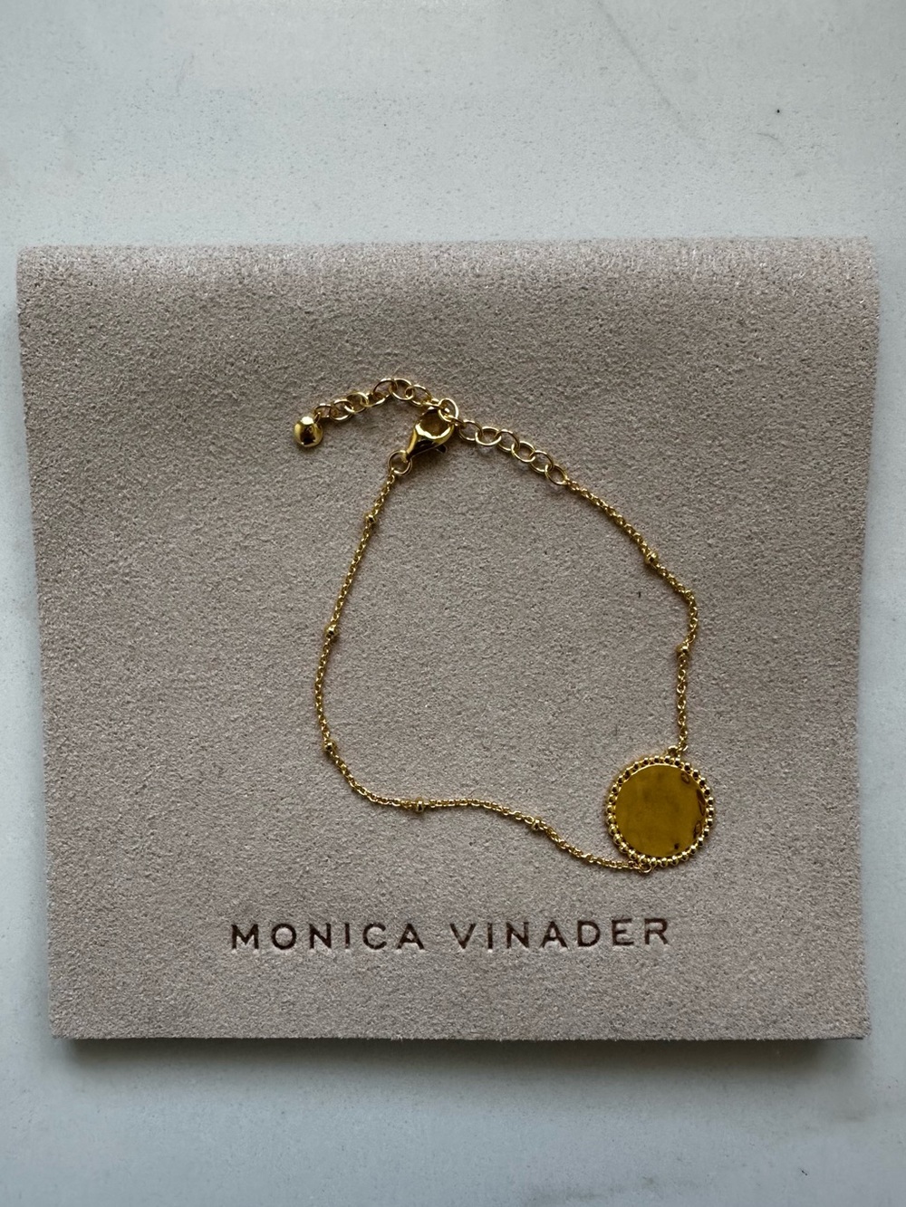 MONICA VINADER Gold Deia Beaded Chain Bracelet